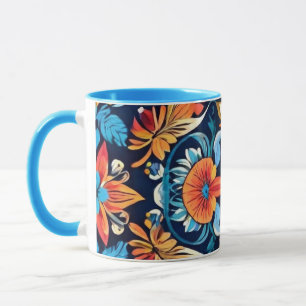 Taza Colorida elegancia floral de Boho: Vibrante Mandal