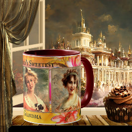 Taza Colorida foto de Personalizado de la abuela floral