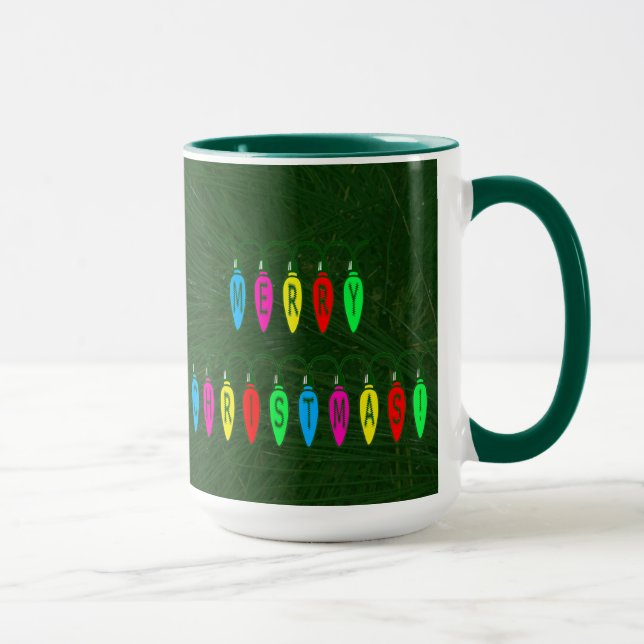 Taza Colorida fuente de las luces navideñas de Feliz (Derecha)