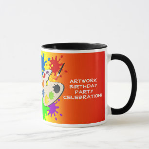 Taza Colorida Paleta de pintura Art Painting Fiesta de