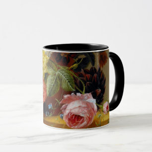 Taza Coloridas Flores Vintage Pintura de Arte