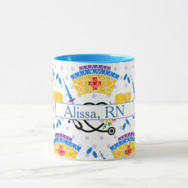 Taza Coloridas herramientas de Enfermería sobre puntos 