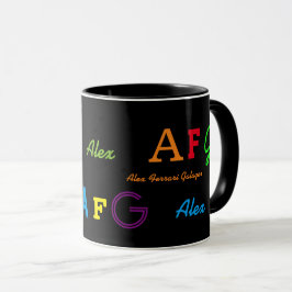 Taza Coloridas iniciales/nombre de monograma personaliz