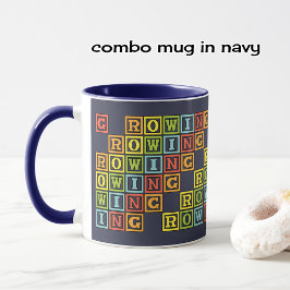 Taza Coloridas letras de remo marina
