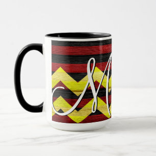 Taza Coloridas Rayas De Chevron En Madera #10