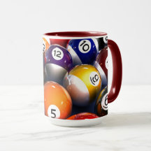 Colorido billar sobre Billiard Balls Mug