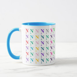 Taza Colorido Brillante Monograma o Edad Personalizados