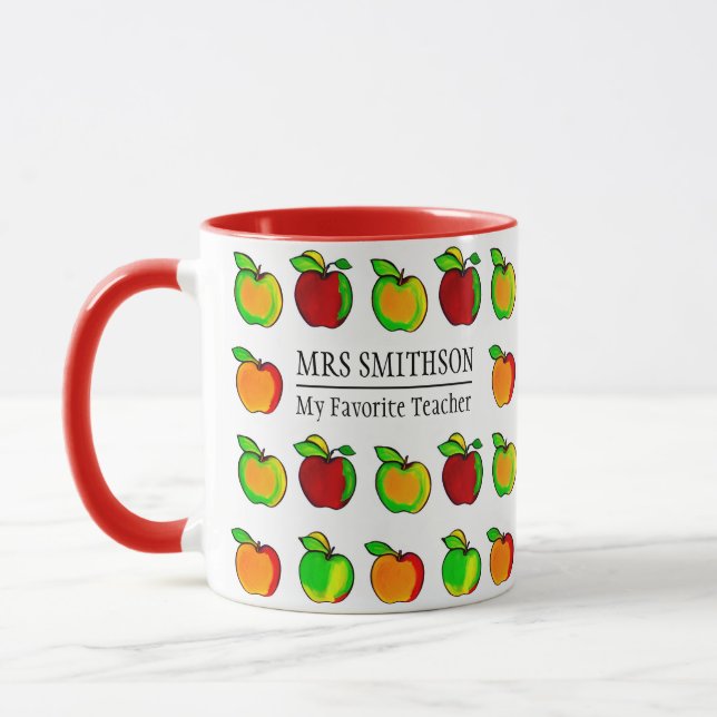 Taza Colorido Caída Patrón Apple Pequeño Regalo Para El (Izquierda)
