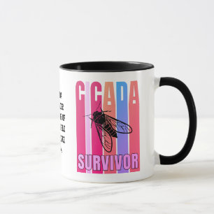 Taza Colorido CICADA SURVIVOR con texto Personalizado