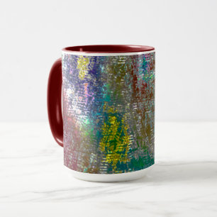 Taza Colorido con ranuras y pintura gastada manchada