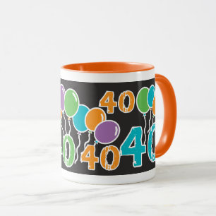 Taza Colorido cumpleaños número 40