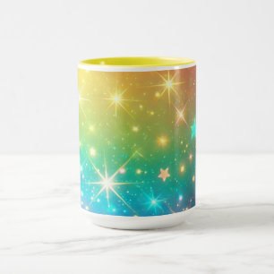 Taza Colorido espacio de estrellas arcoiris