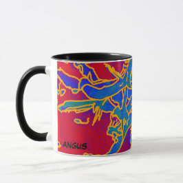 Taza Colorido evento cósmico de Angus the Airedale