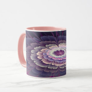 Taza Colorido Floral Abstracto Arte Fractal Rosa Impact