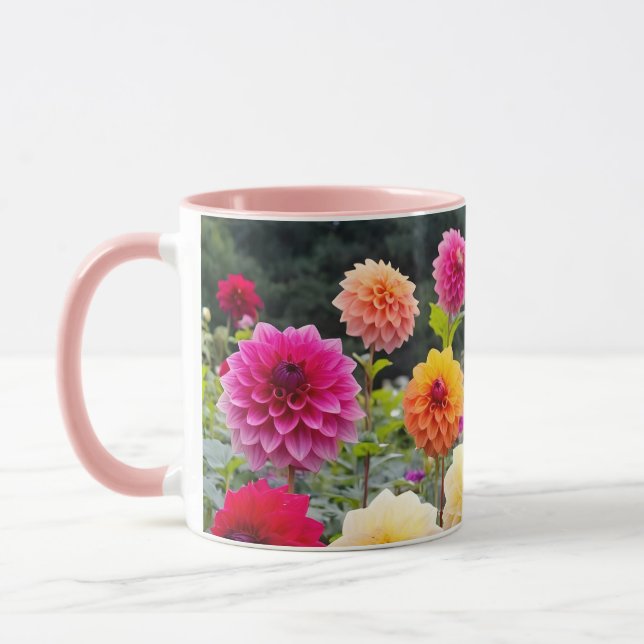 Taza Colorido jardín de dahlia (Izquierda)
