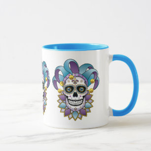 Taza Colorido Jester Skull Mug
