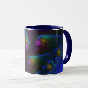 Taza Colorido Luminoso Abstracto Moderno Trippy Fractal