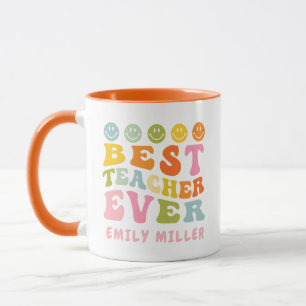 Taza Colorido mejor profesor jamás nombre personalizado