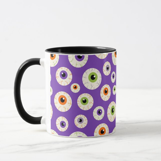 Taza Colorido patrón de Halloween Eyeballs (Izquierda)
