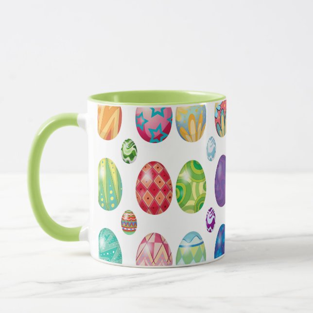Taza Colorido patrón de Huevos Modernos de Pascua | Vac (Izquierda)