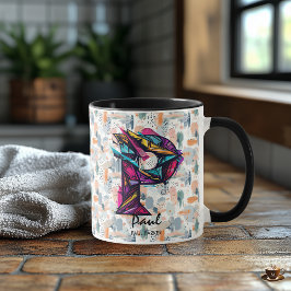 Taza Colorido Resumen de la Mug Monograma - P para Paul
