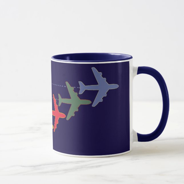Taza coloridos aviones de viaje (Derecha)