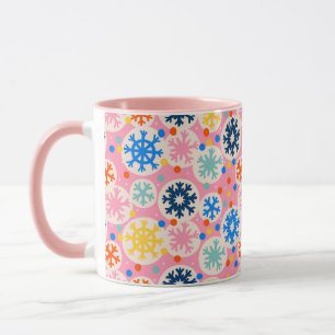 Taza Coloridos copos de nieve en el patrón de vacacione