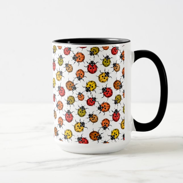 Taza Coloridos ladybugs sobre blanco (Derecha)