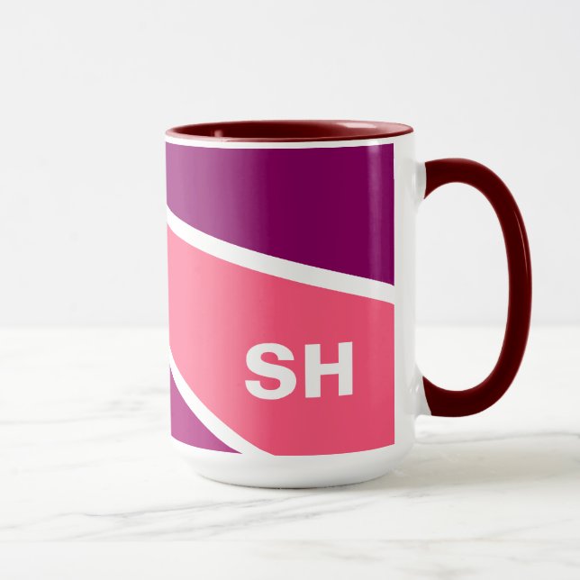 Taza Coloridos mugs de monograma personalizado Rays (Derecha)