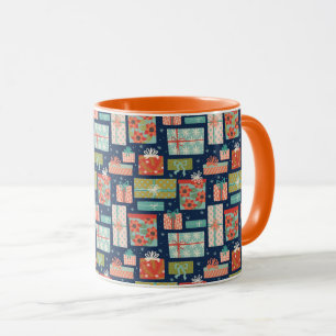 Taza Coloridos Navidades retro caja de regalo vacacione