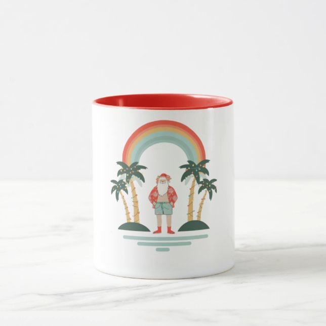 Taza Coloridos Santa Navidades de Hawái (Centro)