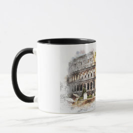 Taza Colosseo Roma Arena Estadio Arte Dibujar Arnold
