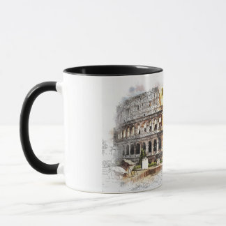Taza Colosseo Roma Arena Estadio Arte Dibujar Arnold
