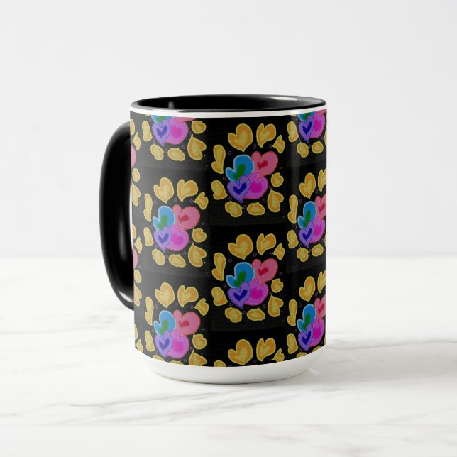 Taza Colourful Hearts Design (Anverso izquierdo)