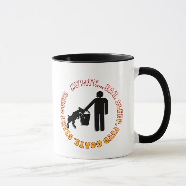 TAZA COMA, DUERMA, ALIMENTE LAS CABRAS, COMIENCE ENCIMA (Derecha)