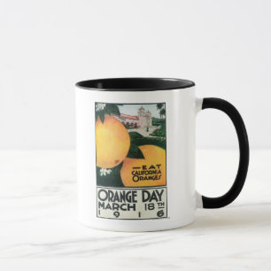 Taza Coma los naranjas de CA en día anaranjado