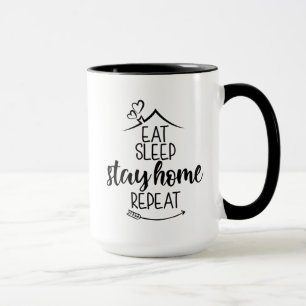 Taza Coma Sleep Stay Stay Stay Home Repita