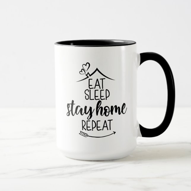 Taza Coma Sleep Stay Stay Stay Home Repita (Derecha)