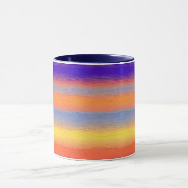 Taza Combinación de degradado de pincelada de arcoíris (Centro)