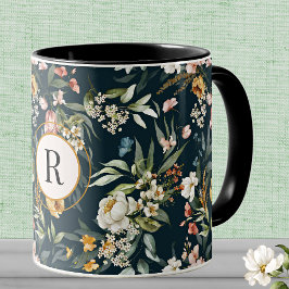 Taza Combinación de floraciones de color de agua vitíco