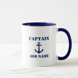 Taza Combinación de nombre o nombre de barco del capit