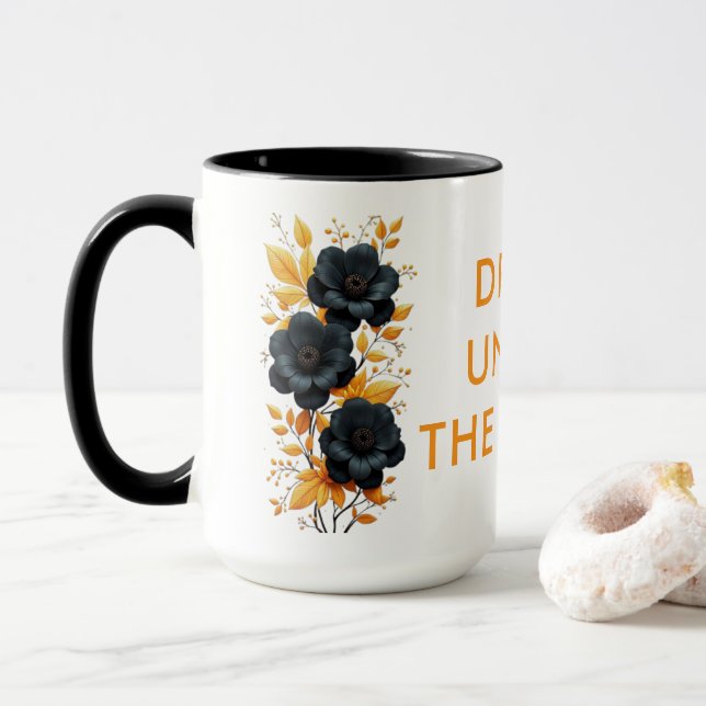 Taza Combinación floral de texto personalizado para beb (Con donut)