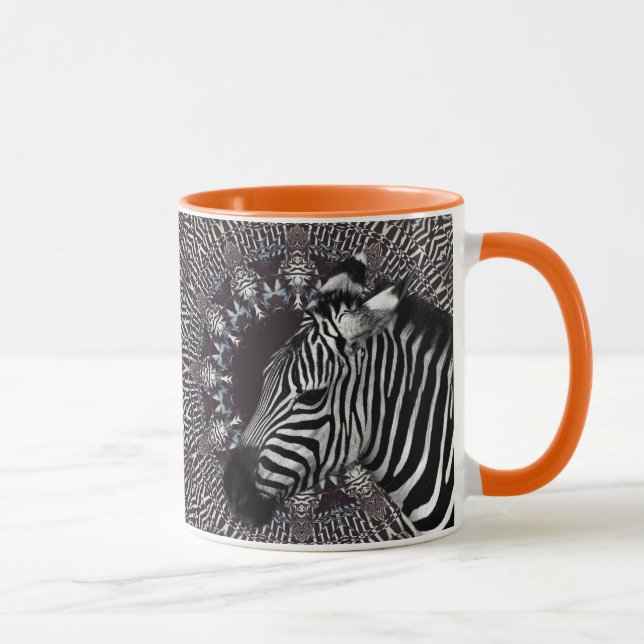 Taza combinada anaranjada del arte de la cebra (Derecha)