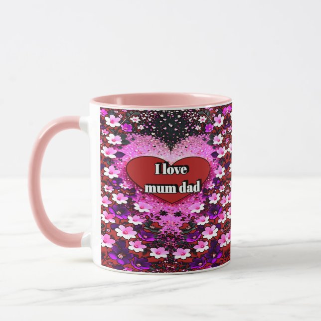 taza combinada colorida, tazón de diseño digital 3 (Izquierda)