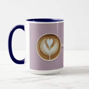 Taza combinada con arte de café Latte de lavanda e