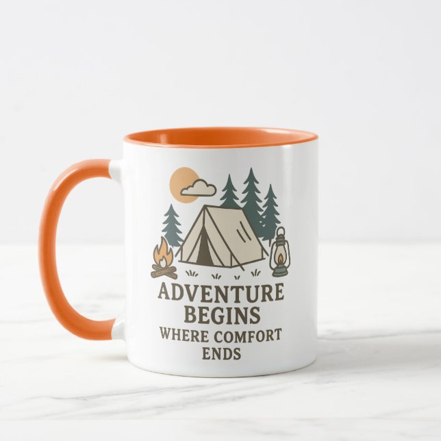 Taza combinada con cita de camping | Comfort Ends (Izquierda)