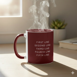 Taza combinada de 11 oz color granate con texto pe