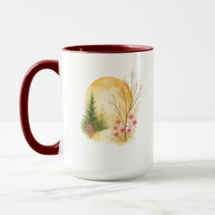 Taza combinada de arte floral de invierno de Luna 