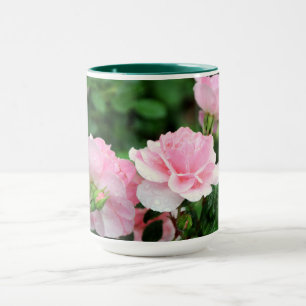 Taza combinada de encargo de los rosas rosados