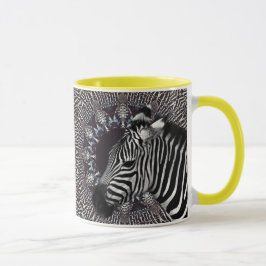 Taza combinada del amarillo del arte de la cebra